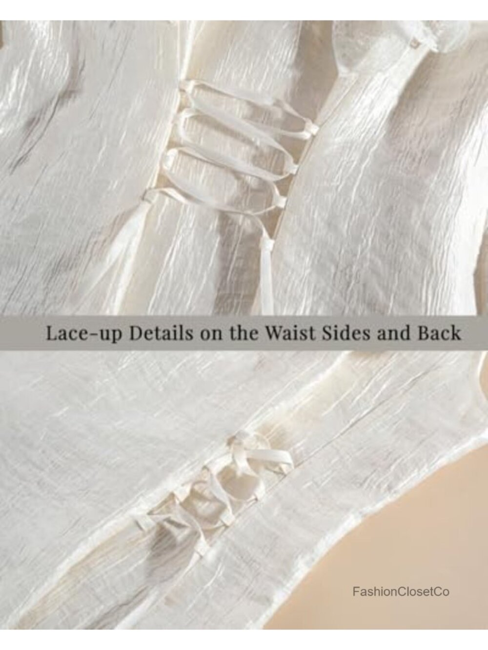 Victorian Blouse Women Lace Up Edwardian Medieval Renaissance Pirate Top - Picture 5 of 6